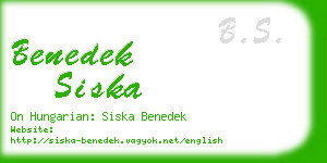 benedek siska business card